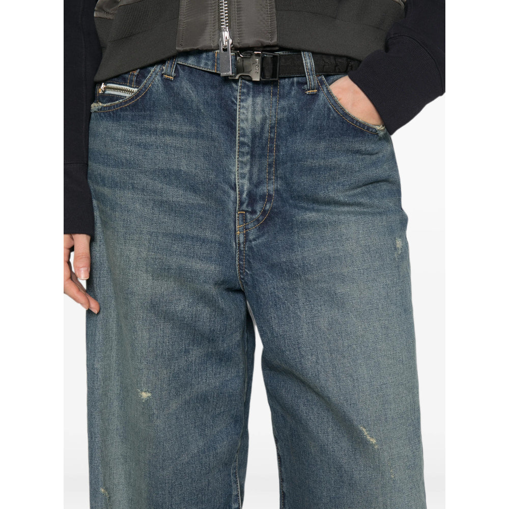 Sacai Blue Denim - Wide-Leg Jeans Men SACAI