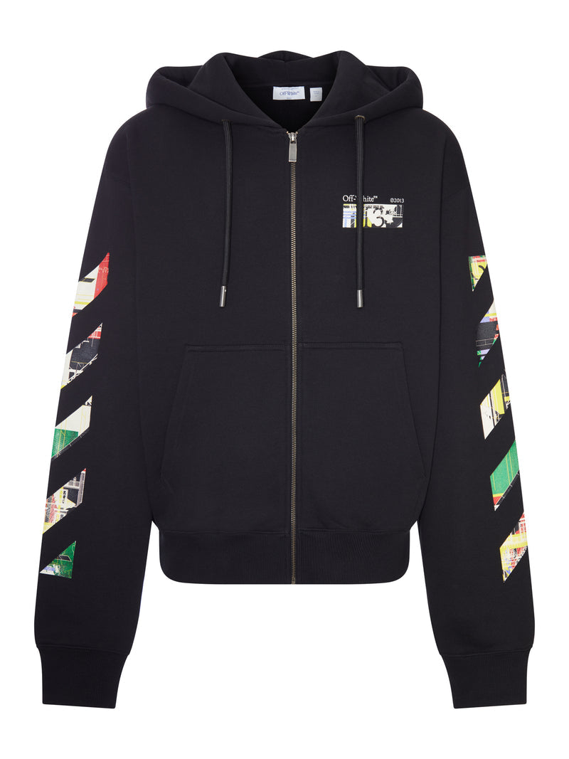 Off-White Men Industrial Arrow Zip-Up Hoodie OFF-WHITE