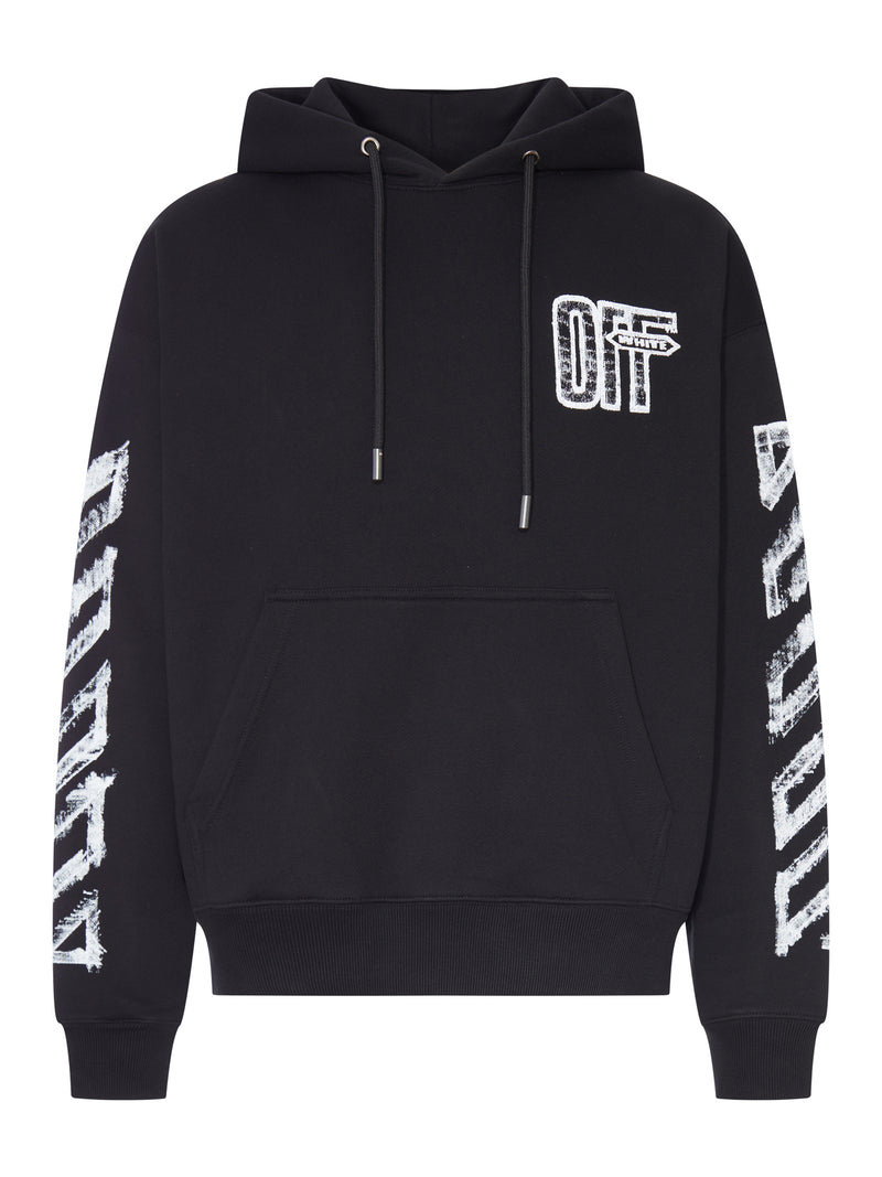 Off-White Men Hoodie With Arrow Sketch Print OFF-WHITE