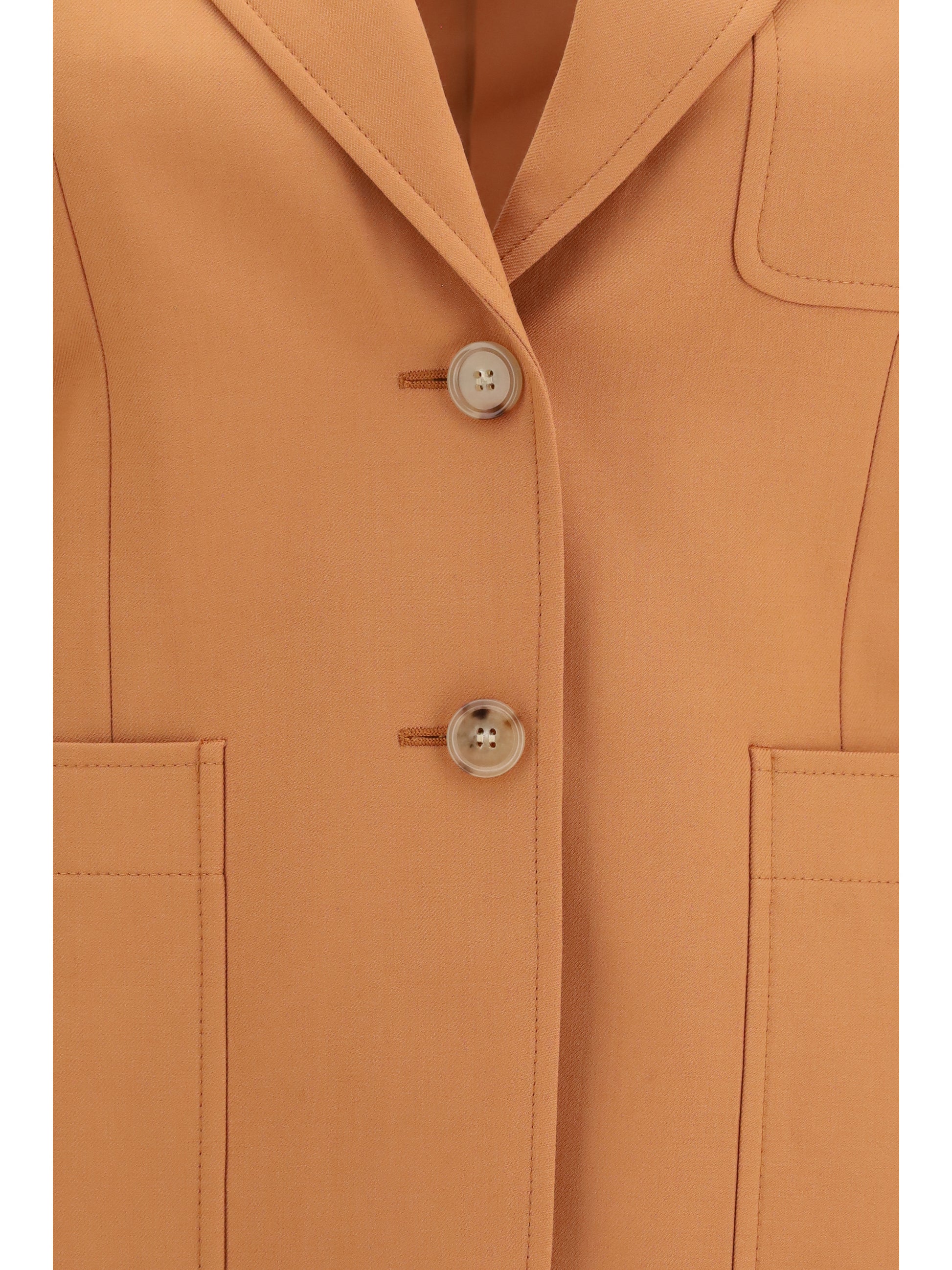 Chloé Women Straight-Cut Wool Gabardine Blazer CHLOE