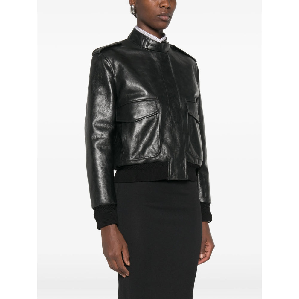 Tom Ford Black Jackets - Leather Jackets Women TOM FORD