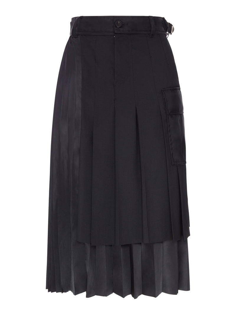 Sacai Women Pleated Midi Skirt With Cargo Pockets SACAI