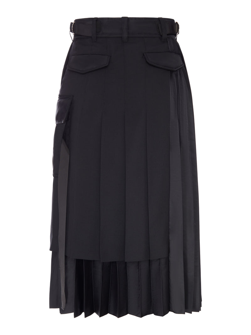 Sacai Women Pleated Midi Skirt With Cargo Pockets SACAI