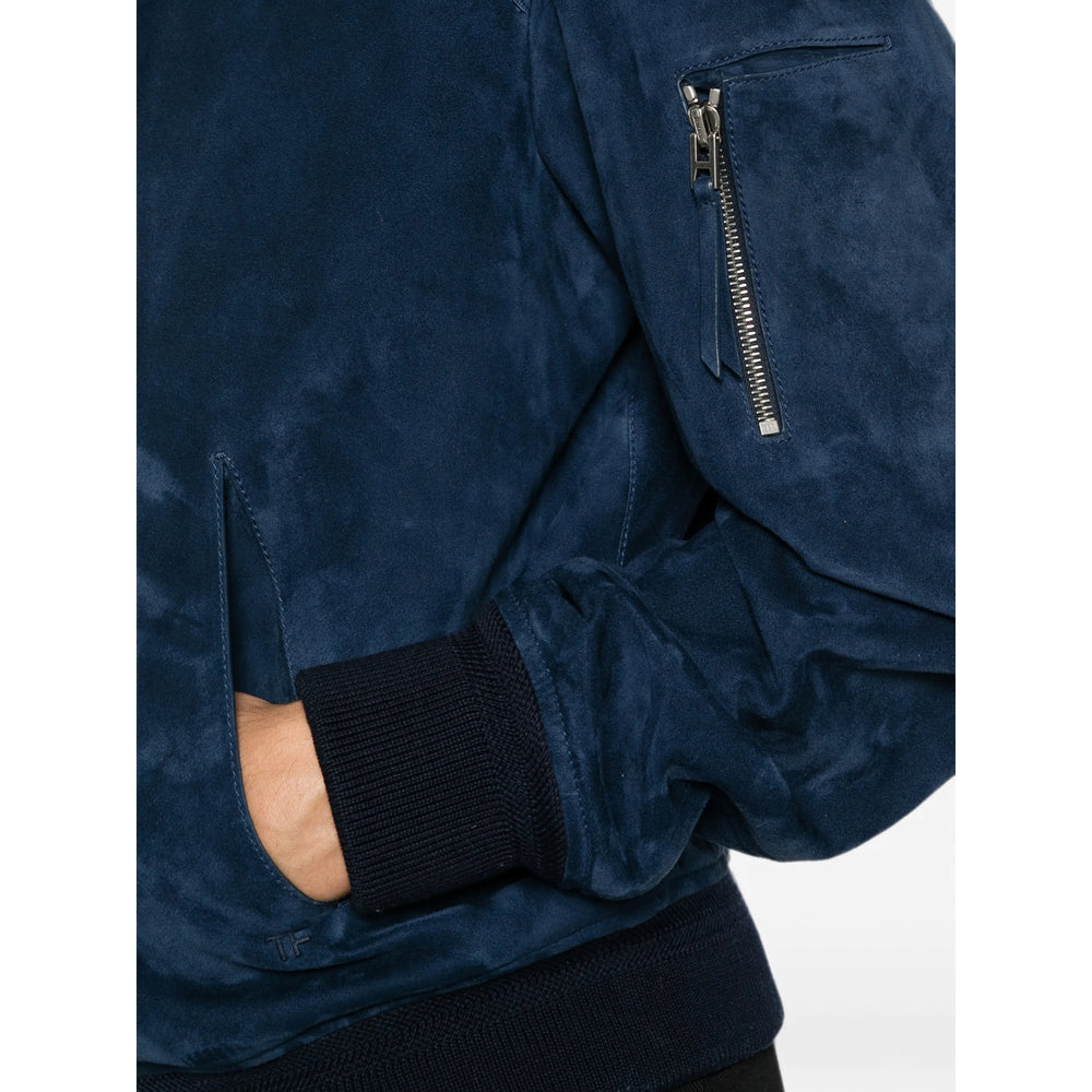 Tom Ford Blue Jackets - Leather Jackets Men TOM FORD