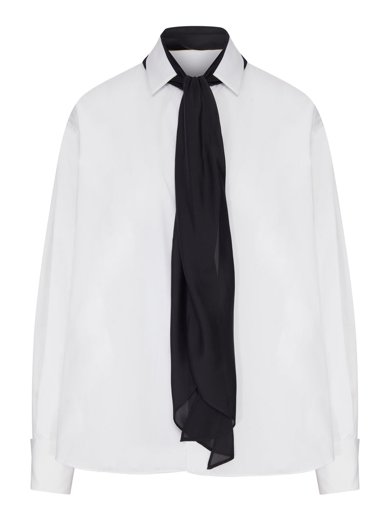 Sacai Women Cotton Shirt With Scarf SACAI