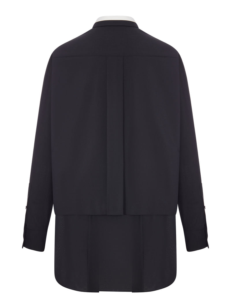 Sacai Women Shirt Dress With Integrated Scarf SACAI