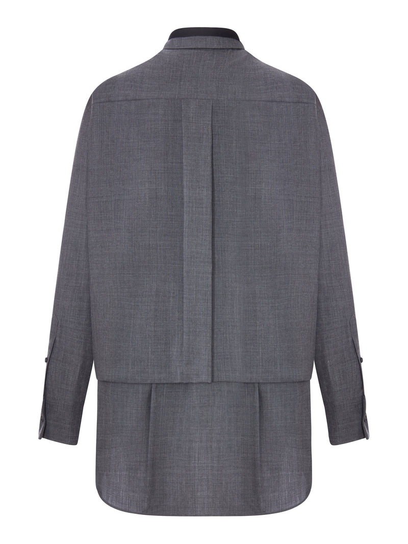 Sacai Women Shirt Dress With Integrated Scarf SACAI