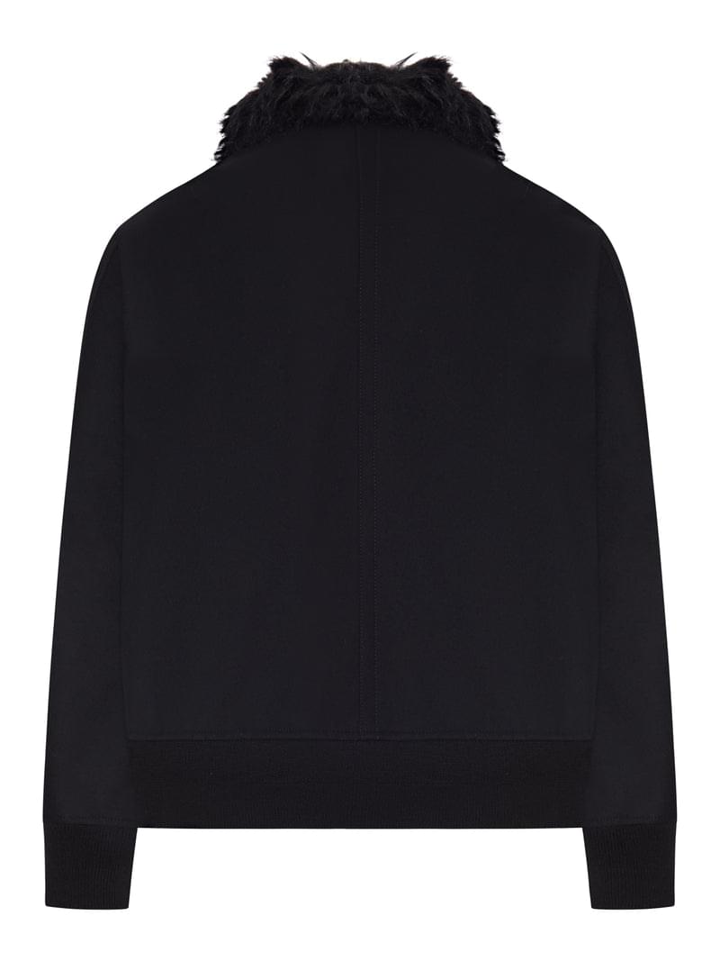 Sacai Men Bomber Jacket With Faux Fur Collar SACAI