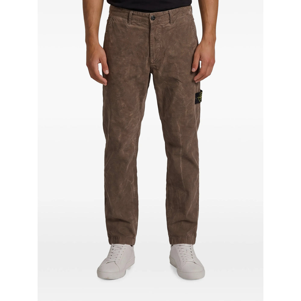 Stone Island Brown Trousers - Regular & Straight-Leg Trousers Men STONE ISLAND