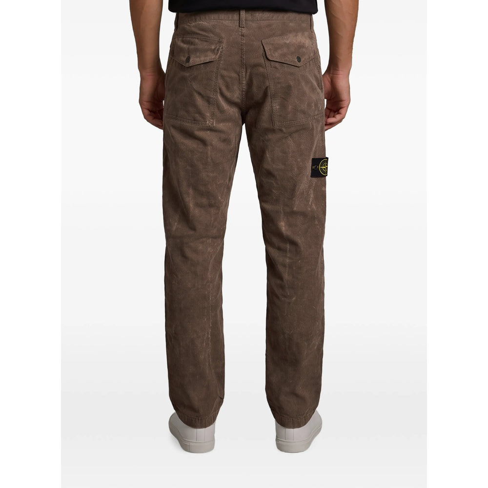 Stone Island Brown Trousers - Regular & Straight-Leg Trousers Men STONE ISLAND