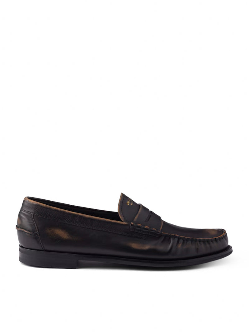 Prada Men Antique Leather Loafers PRADA
