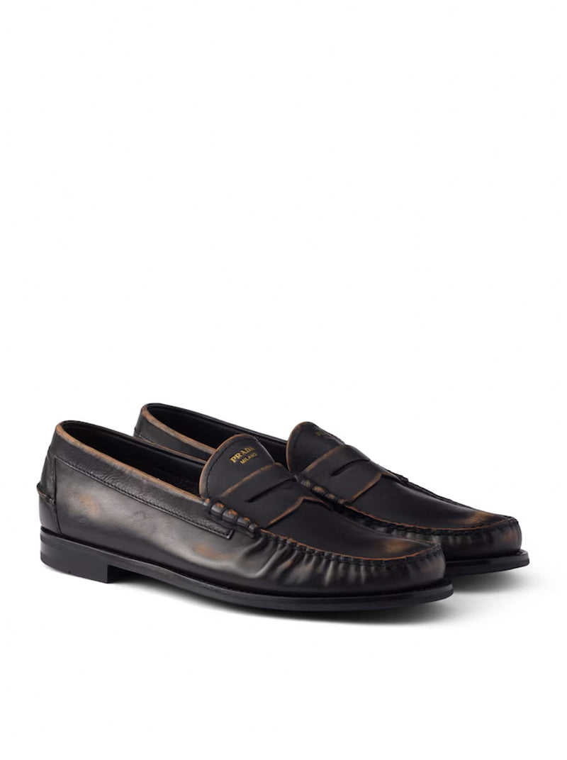 Prada Men Antique Leather Loafers PRADA