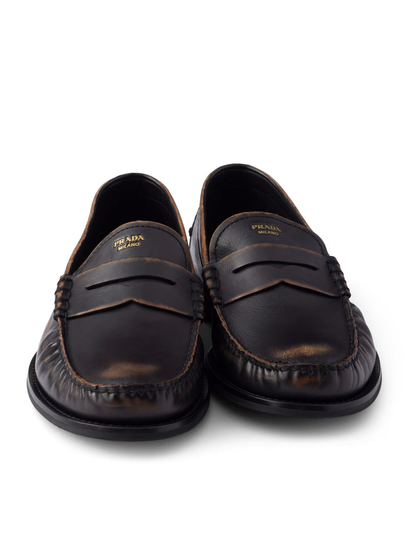 Prada Men Antique Leather Loafers PRADA
