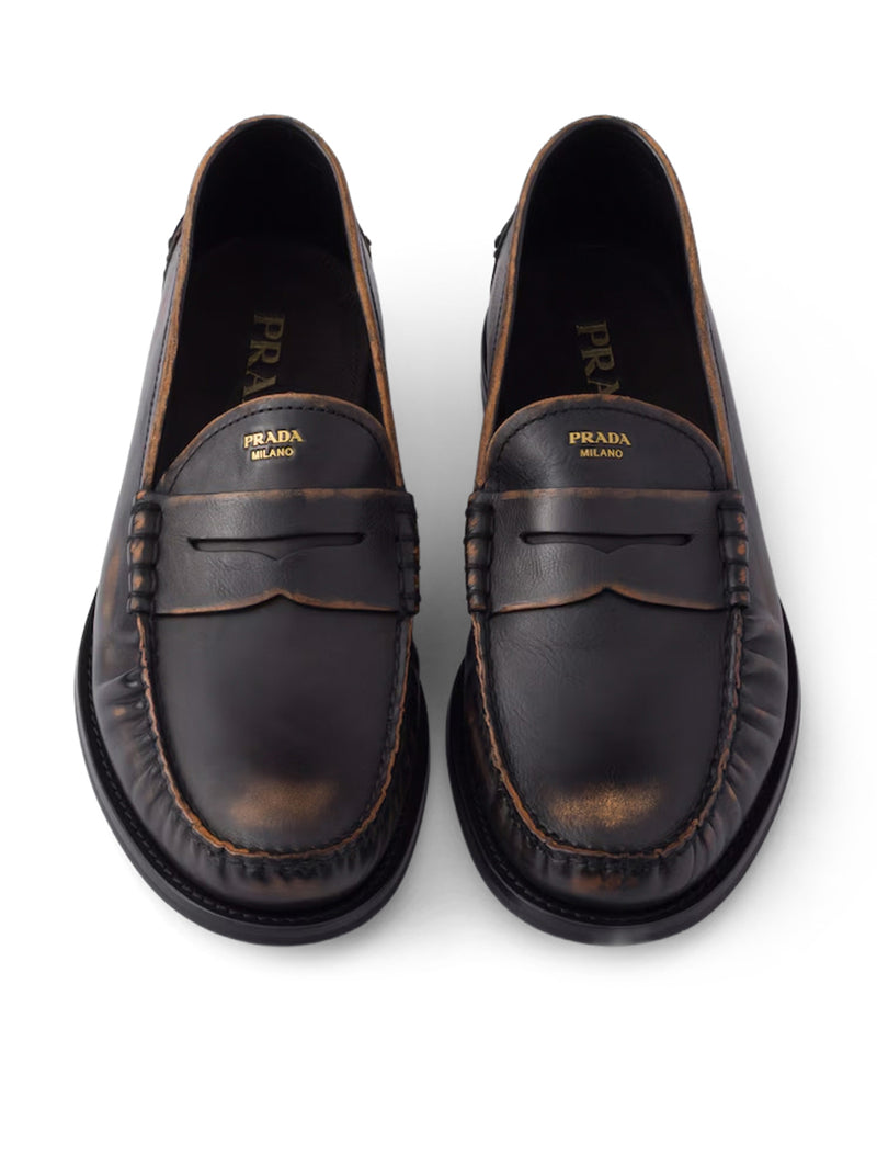 Prada Men Antique Leather Loafers PRADA