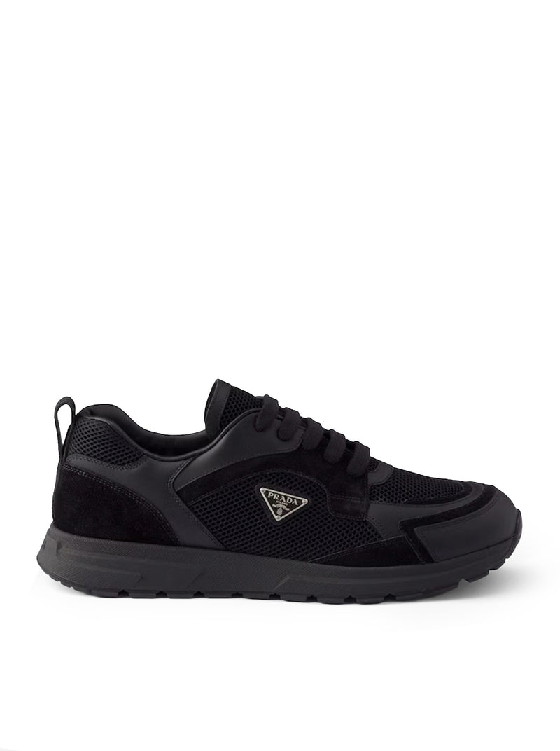 Prada Men Prax Sneakers In Leather And Fabric PRADA