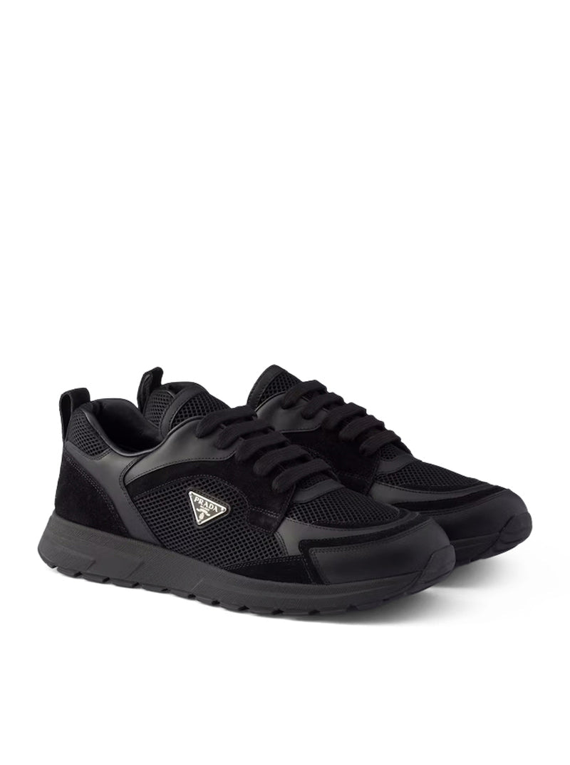 Prada Men Prax Sneakers In Leather And Fabric PRADA
