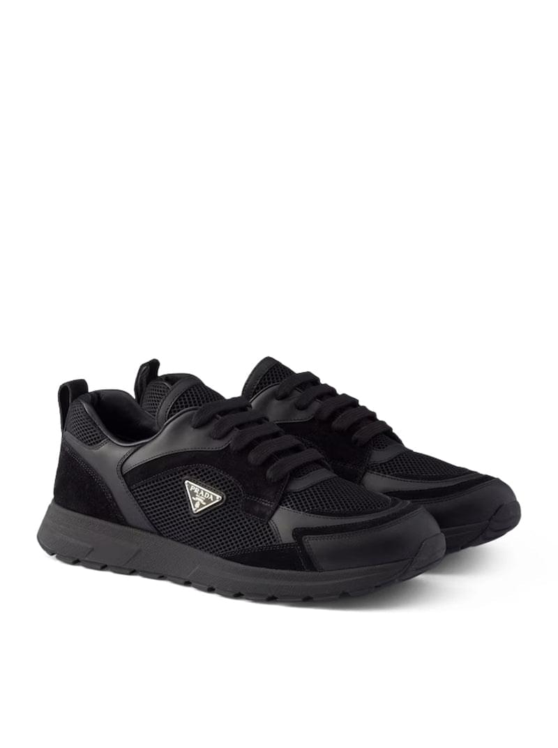 Prada Men Prax Sneakers In Leather And Fabric PRADA