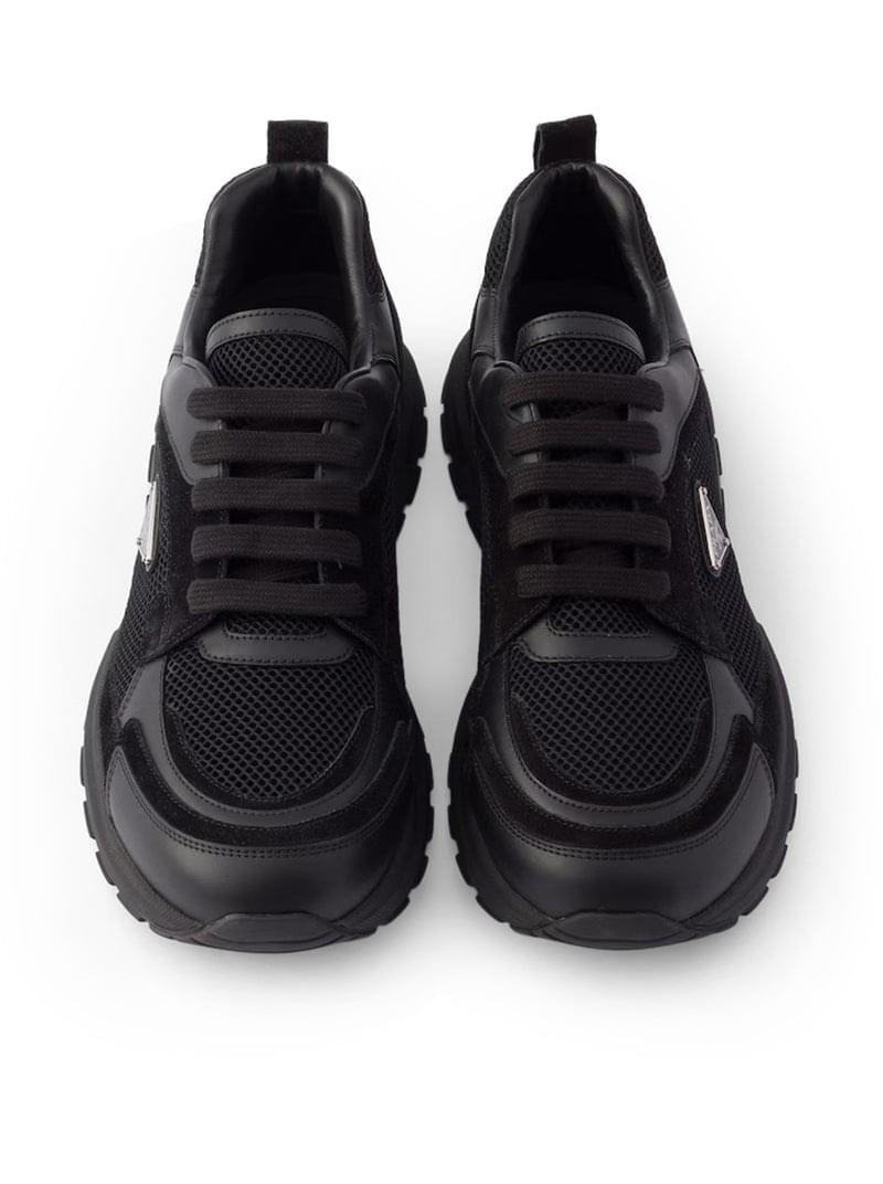 Prada Men Prax Sneakers In Leather And Fabric PRADA