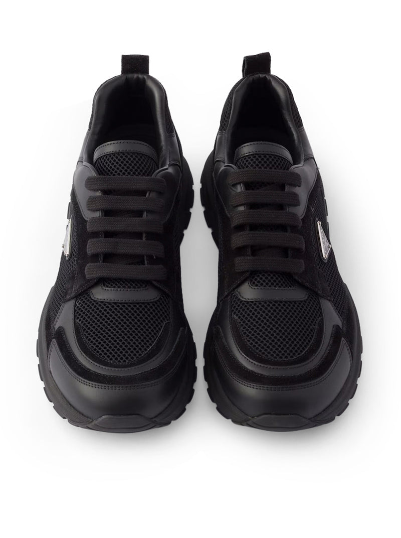 Prada Men Prax Sneakers In Leather And Fabric PRADA