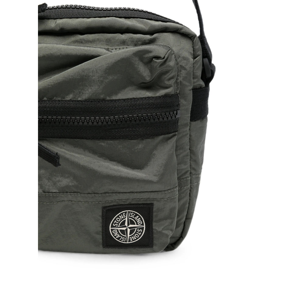 Stone Island Green Messenger Bags Men STONE ISLAND