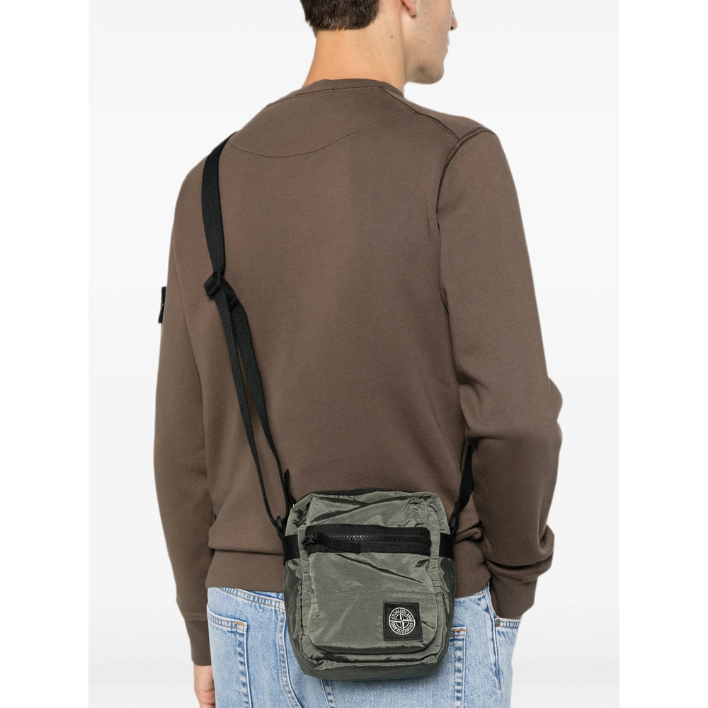 Stone Island Green Messenger Bags Men STONE ISLAND