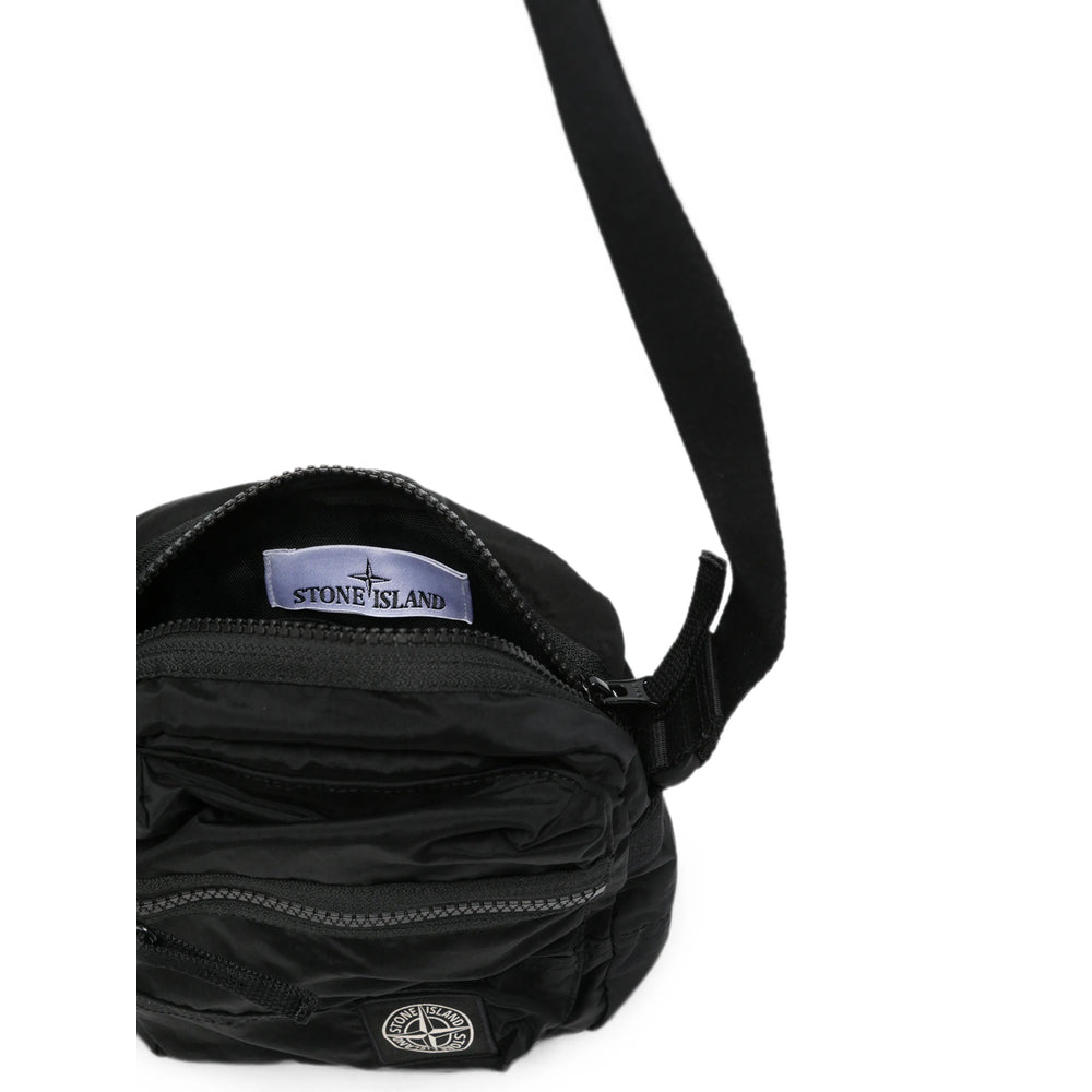 Stone Island Black Messenger Bags Men STONE ISLAND