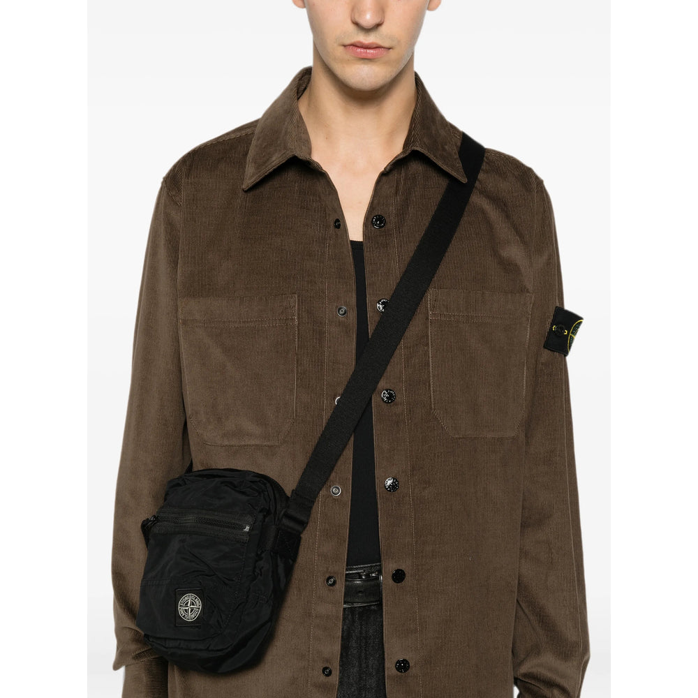 Stone Island Black Messenger Bags Men STONE ISLAND