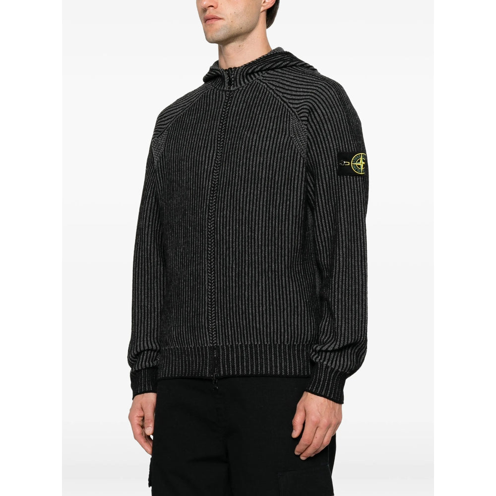 Stone Island Black Sweaters & Knitwear - Cardigans Men STONE ISLAND