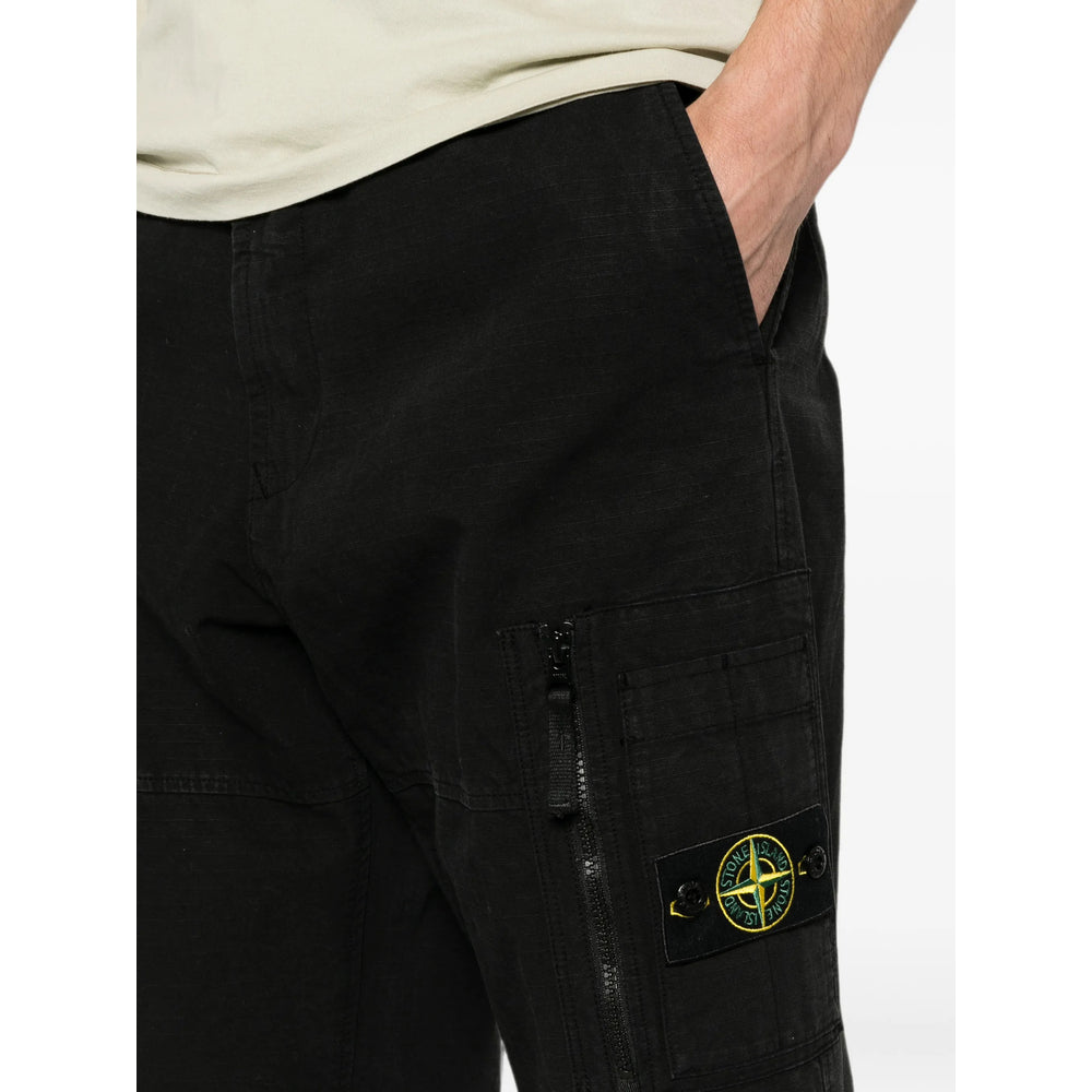 Stone Island Black Trousers - Regular & Straight-Leg Trousers Men STONE ISLAND