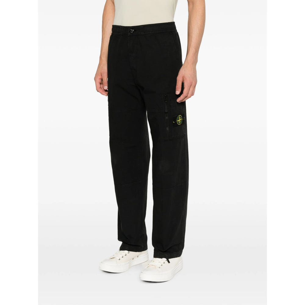 Stone Island Black Trousers - Regular & Straight-Leg Trousers Men STONE ISLAND