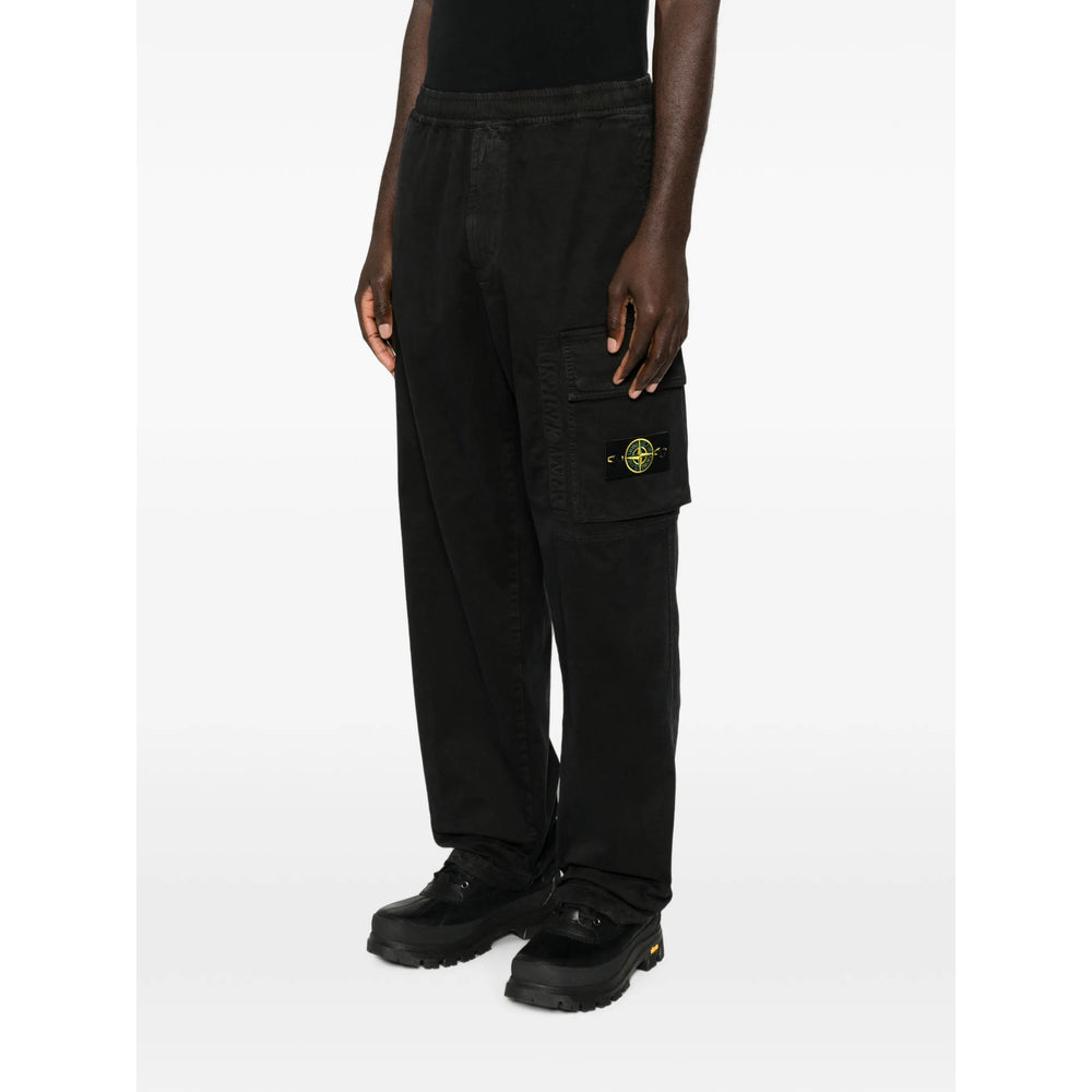 Stone Island Black Trousers - Regular & Straight-Leg Trousers Men STONE ISLAND