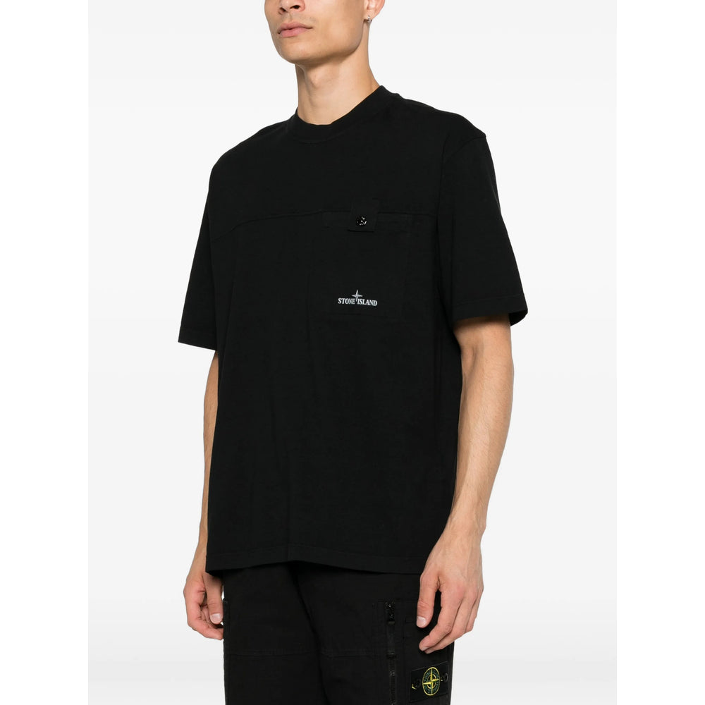 Stone Island Black T-Shirts & Vests - T-Shirts Men STONE ISLAND