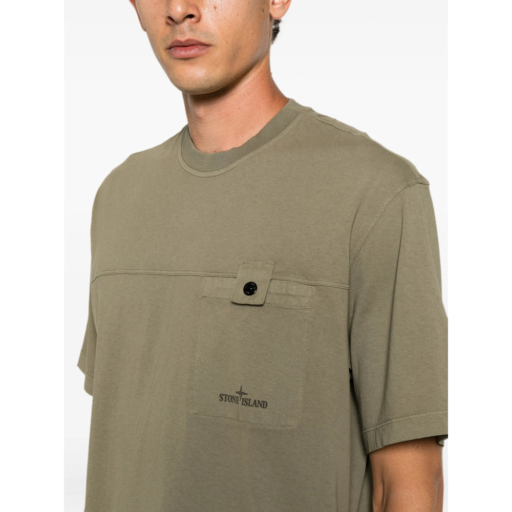 Stone Island Green T-Shirts & Vests - T-Shirts Men STONE ISLAND