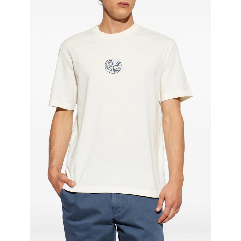 Stone Island White T-Shirts & Vests - T-Shirts Men STONE ISLAND