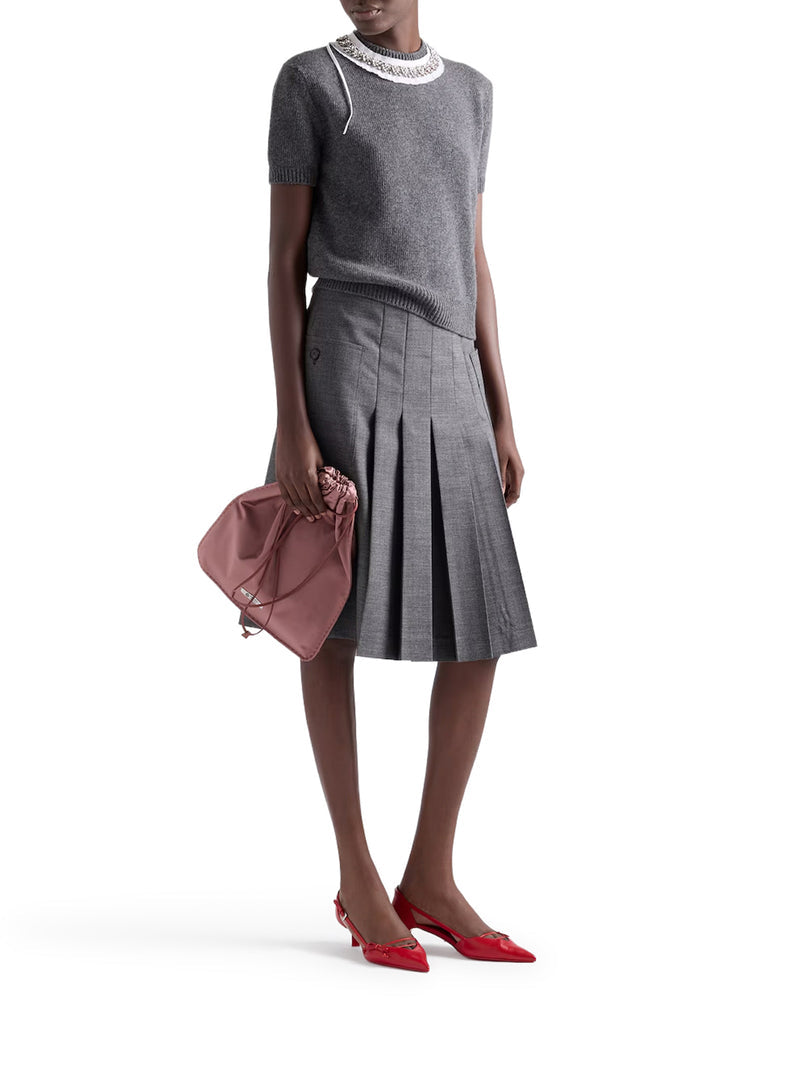 Prada Women Pleated Mat Skirt PRADA
