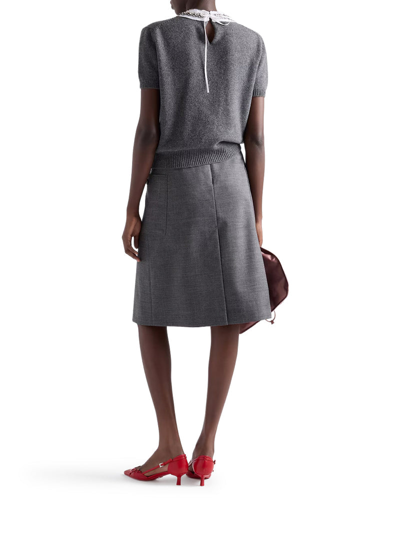 Prada Women Pleated Mat Skirt PRADA