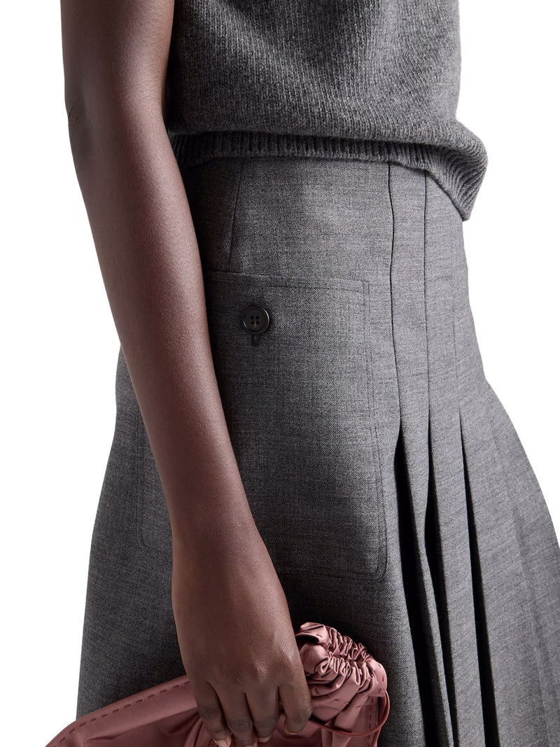 Prada Women Pleated Mat Skirt PRADA