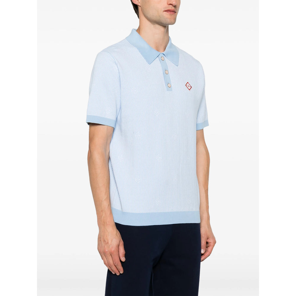 Casablanca Blue Polo Shirts Men CASABLANCA
