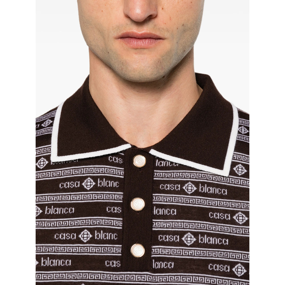 Casablanca Brown Polo Shirts Men CASABLANCA