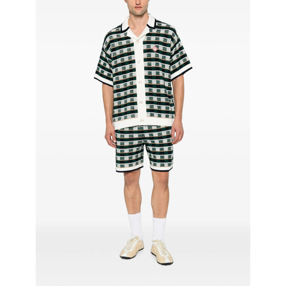 Casablanca Green Shorts - Track & Running Shorts Men CASABLANCA