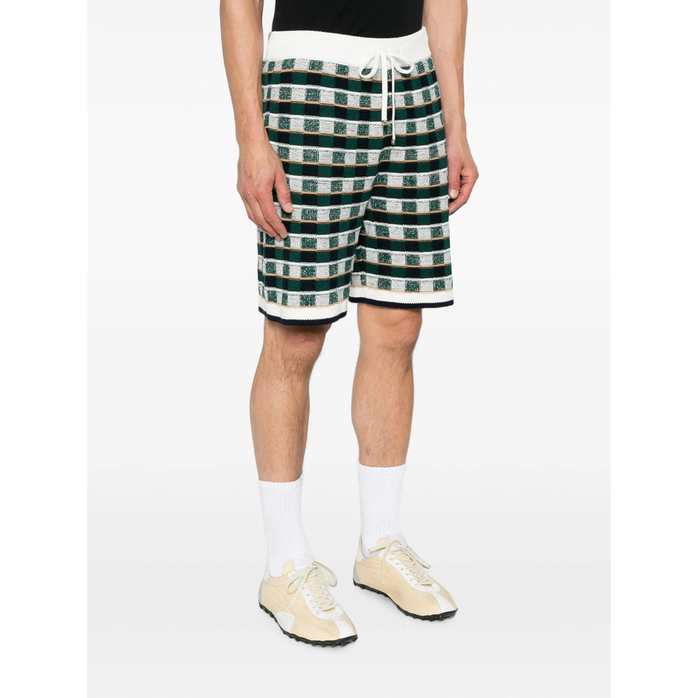 Casablanca Green Shorts - Track & Running Shorts Men CASABLANCA