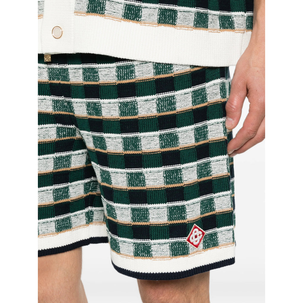 Casablanca Green Shorts - Track & Running Shorts Men CASABLANCA