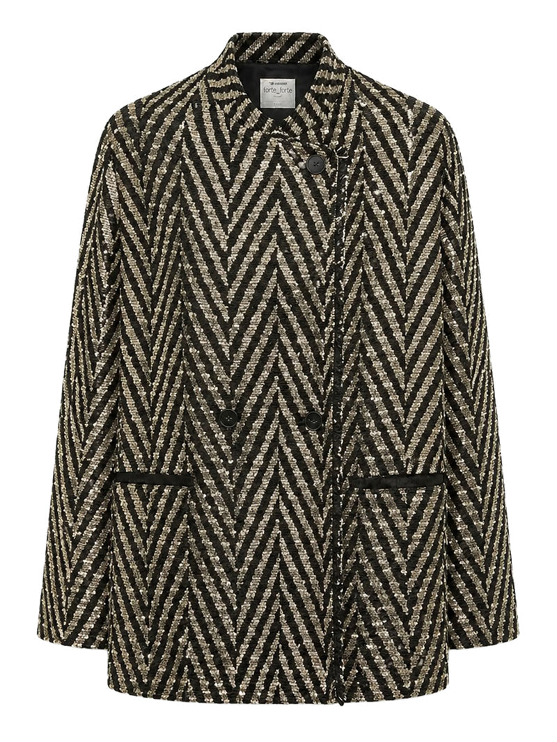 Forte Forte Women Black Chevron Jaquard Over-Jacket FORTE FORTE