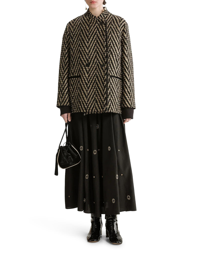 Forte Forte Women Black Chevron Jaquard Over-Jacket FORTE FORTE