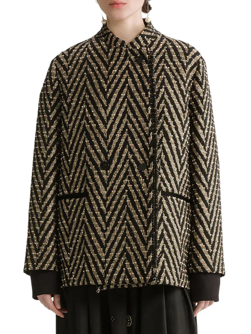 Forte Forte Women Black Chevron Jaquard Over-Jacket FORTE FORTE