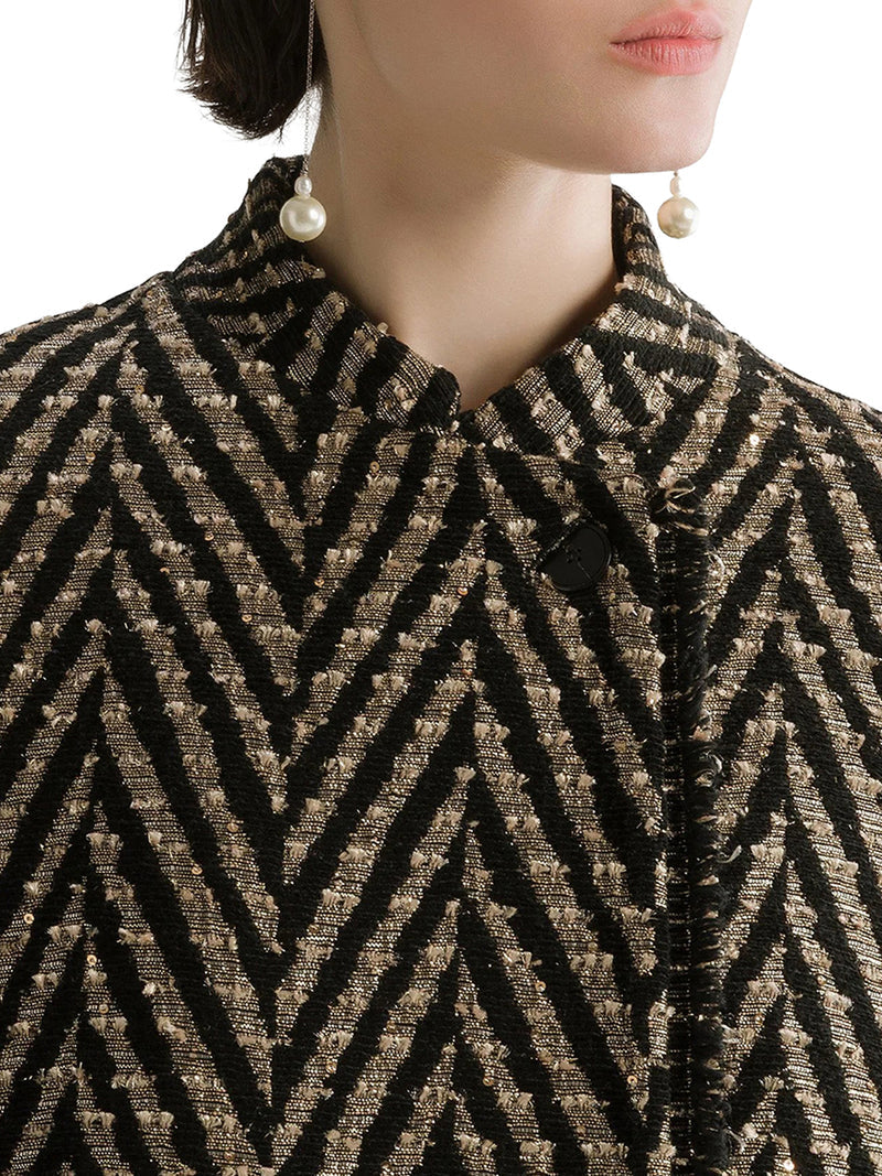 Forte Forte Women Black Chevron Jaquard Over-Jacket FORTE FORTE