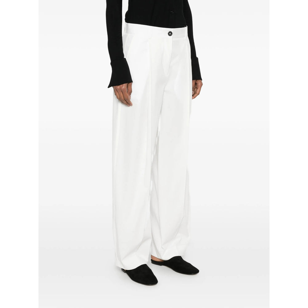 Toteme White Trousers - Palazzo Pants Women TOTEME
