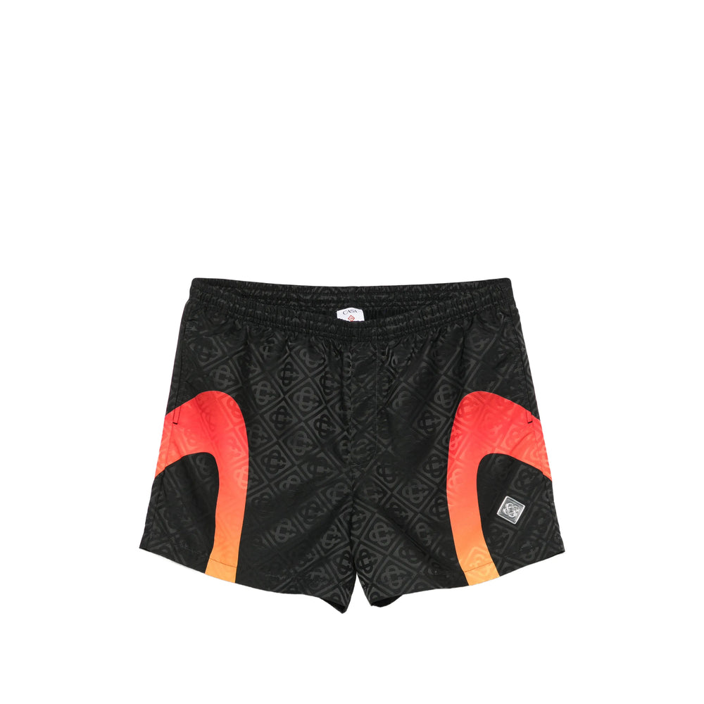 Casablanca Black Beachwear - Swim Shorts Men CASABLANCA
