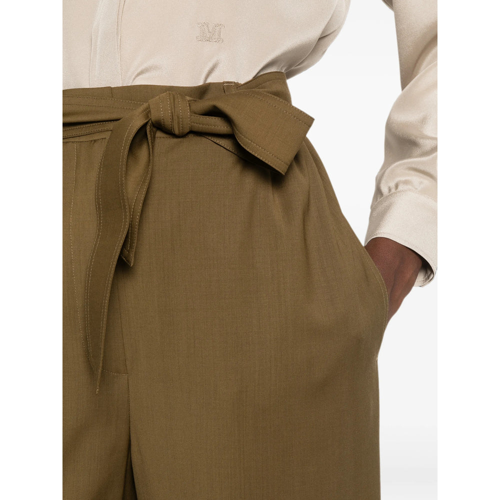 Max Mara Green Trousers - High-Waisted Trousers Women MAX MARA