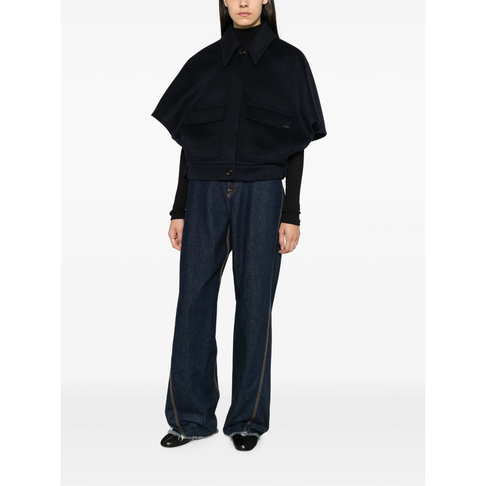 Max Mara Blue Jackets - Capes & Ponchos Women MAX MARA